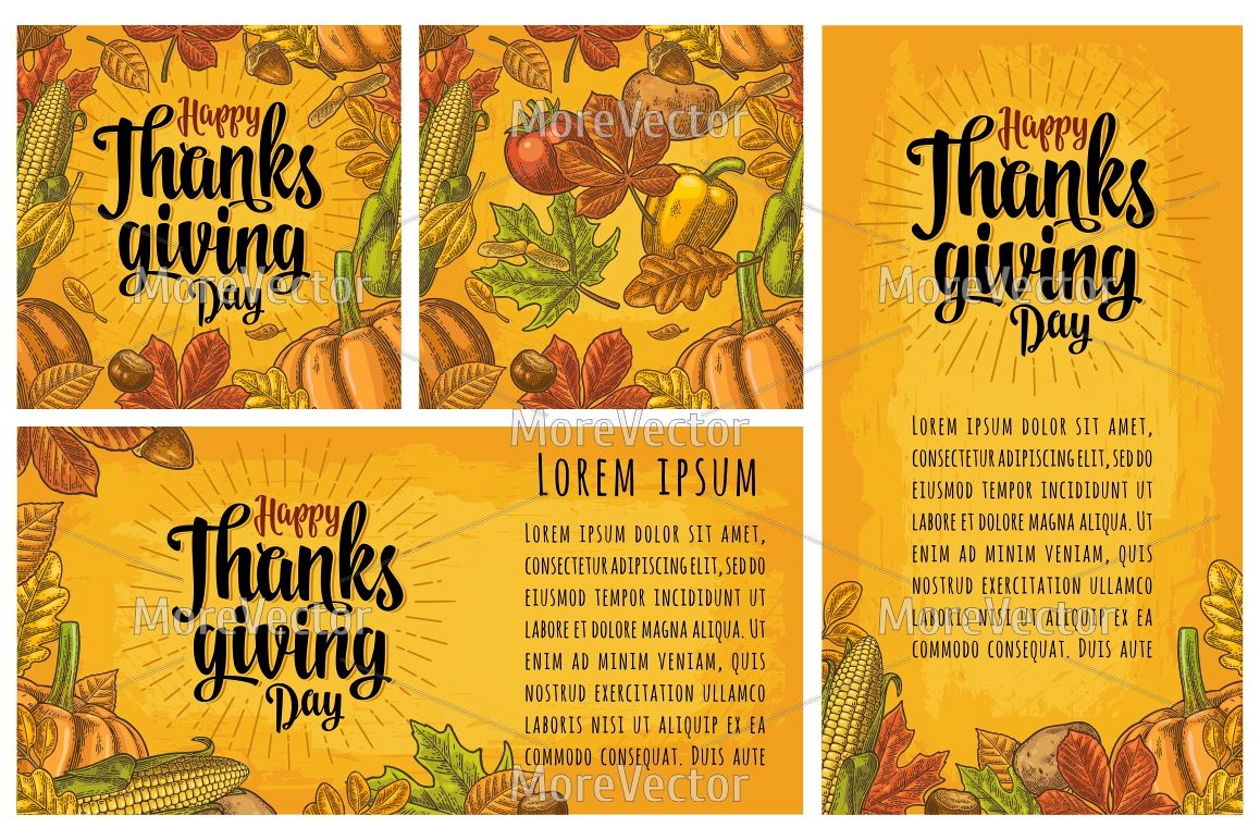 Seamless pattern and poster with Happy thanksgiving Day example image 1