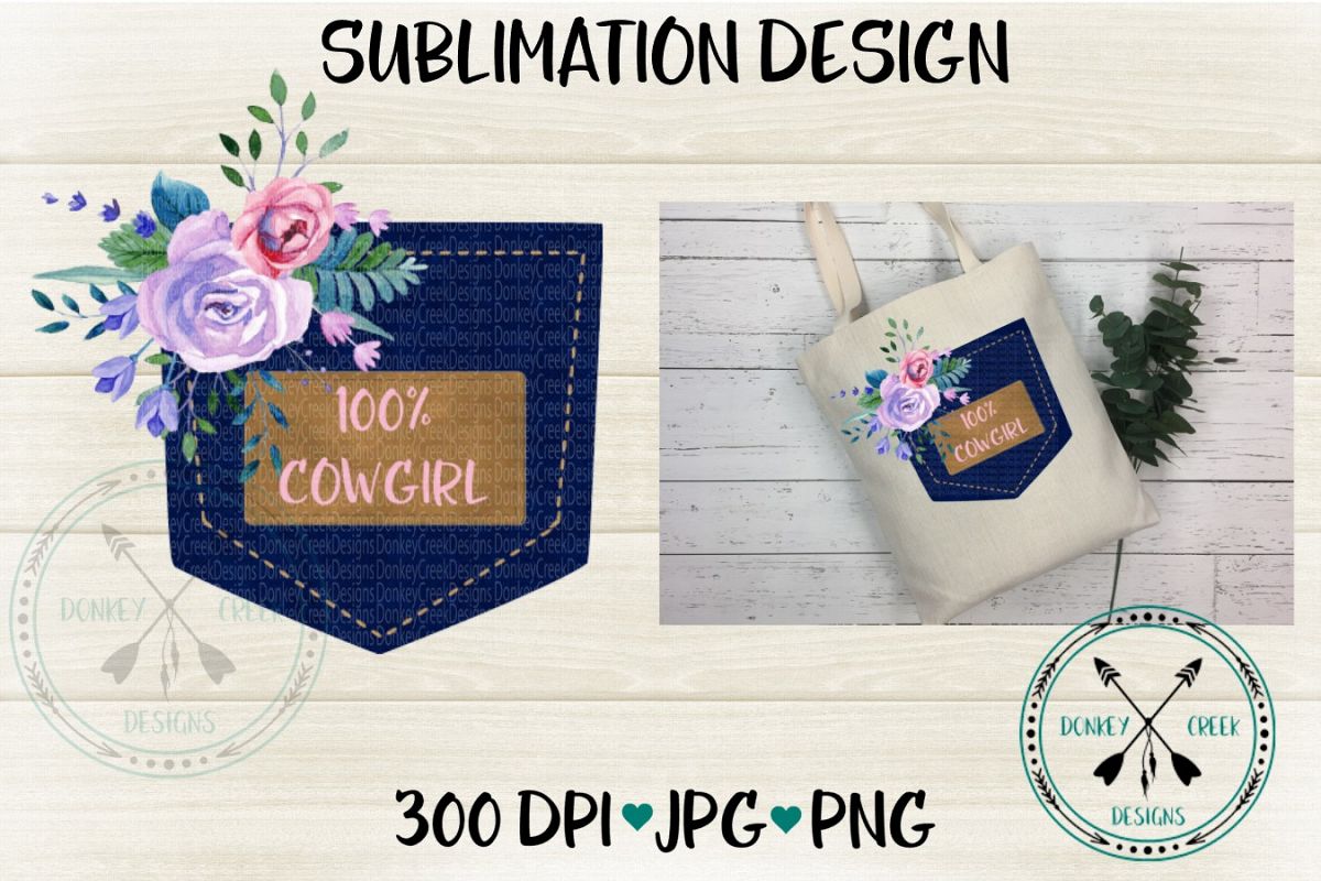 Download Cowgirl Denim Pocket Sublimation Design 313418 Sublimation Design Bundles