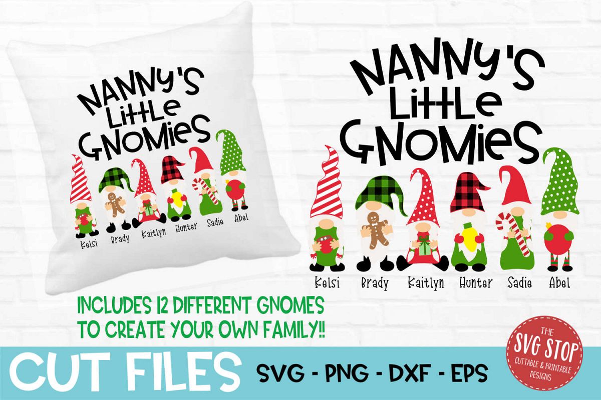 Nanny's Little Gnomies Christmas SVG, PNG, DXF, EPS example image 1