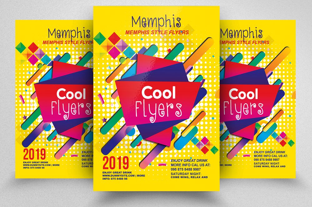 Abstract Memphis Flyer Template example image 1