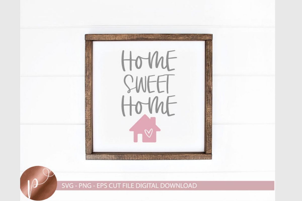 Home Sweet Home svg png eps, Farmhouse Cut File, Wood Sign example image 1