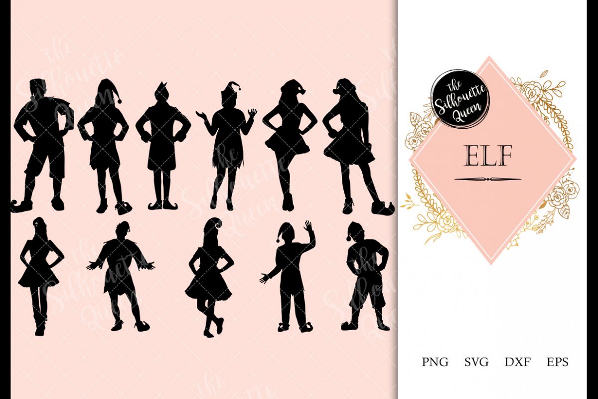 Elf svg file, Christmas svg cut file, silhouette studio example image 1