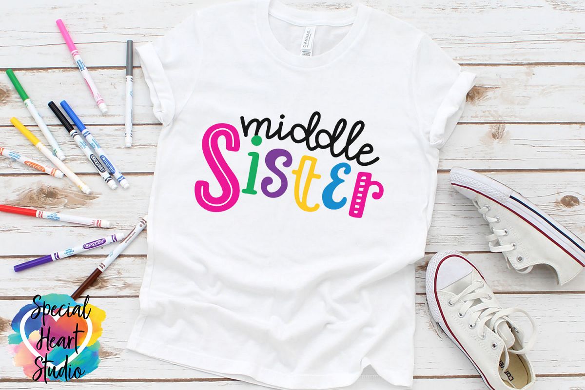 Middle Sister - A family and sibling SVG example image 1