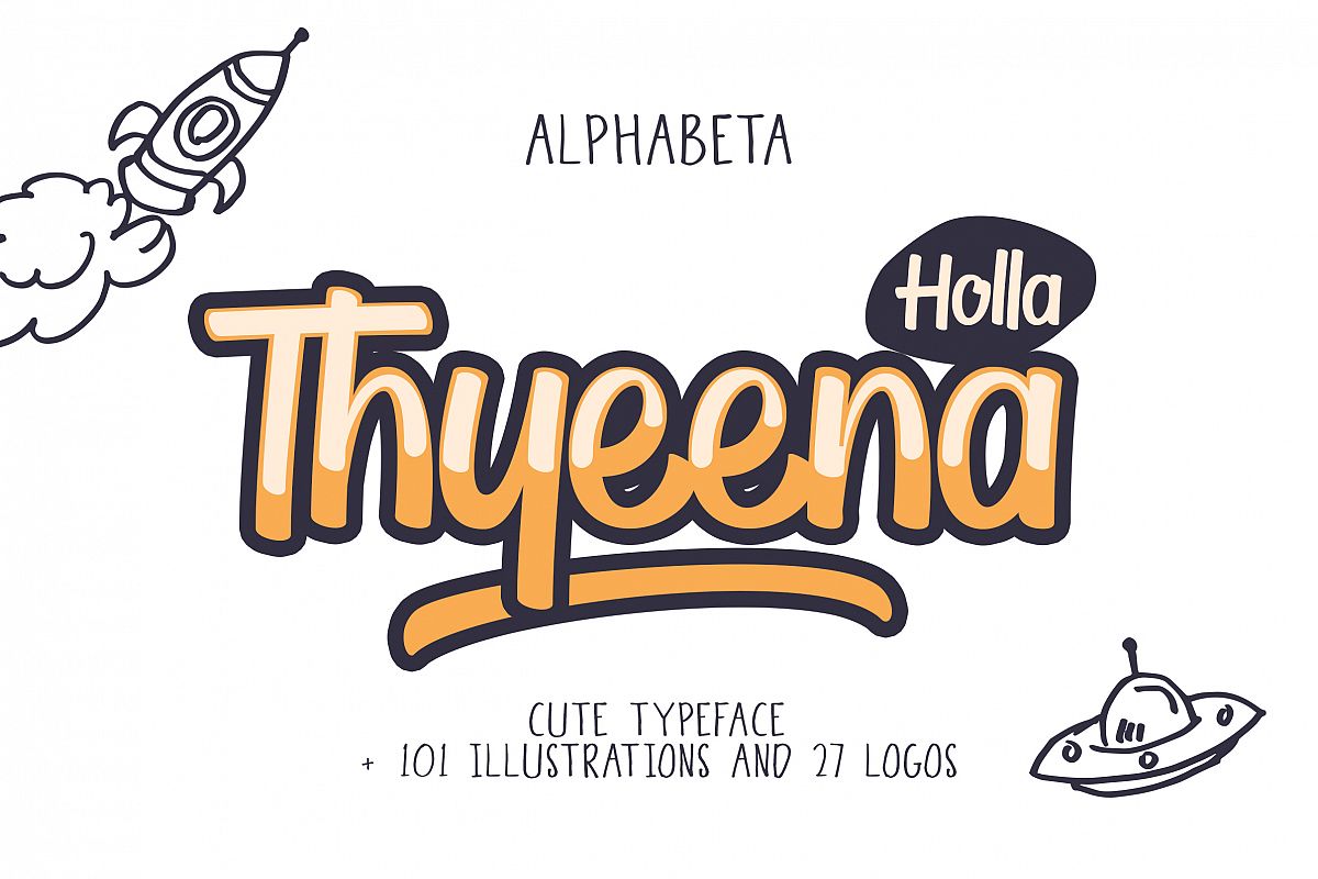 Thyeena Fonts & Illustration example image 1
