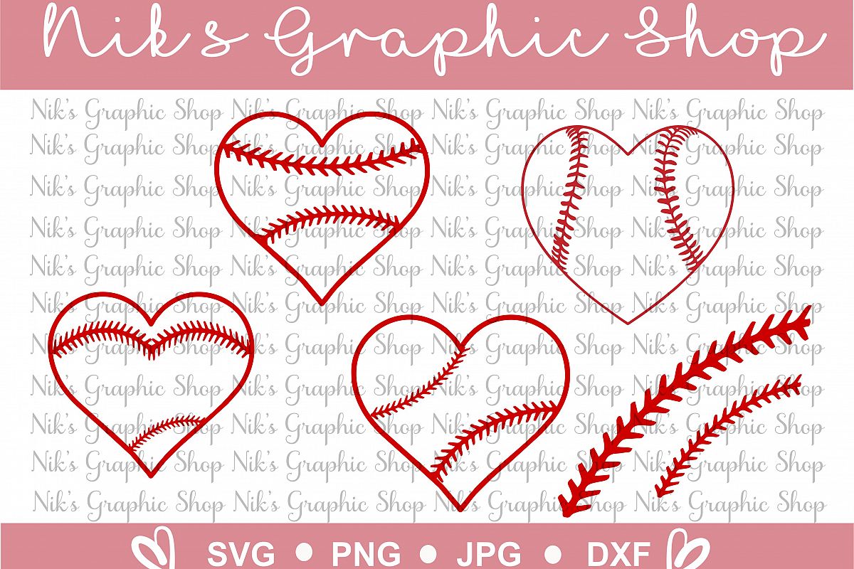 Baseball Heart Svg, Ball heart svg, stitches svg, baseball cut files, cute baseball svg, baseball svg, heart svg example image 1