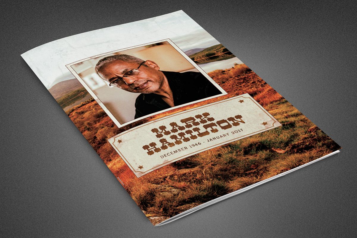 Countryside Funeral Program Template example image 1
