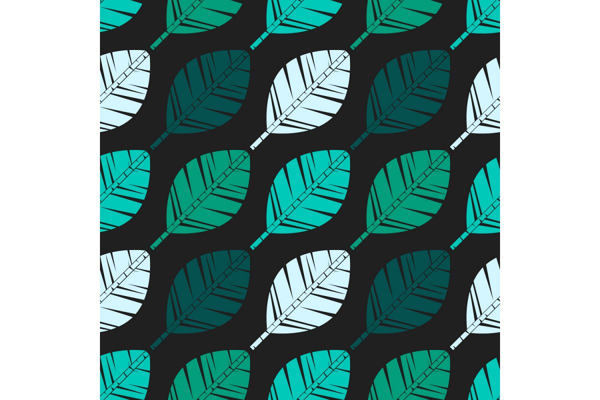 Decorative leaves. Set of 10 seamless patterns. example image 1