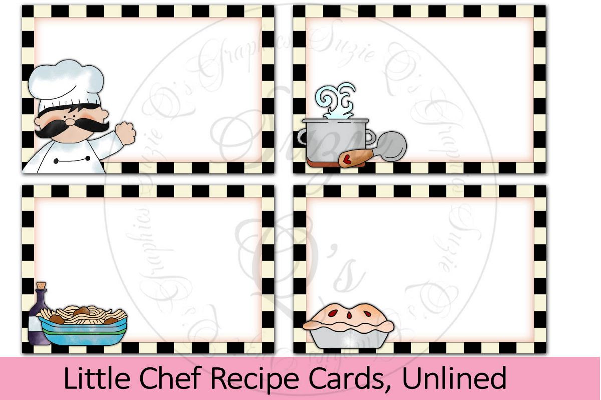 Little Chef Recipe Cards, unlined example image 1