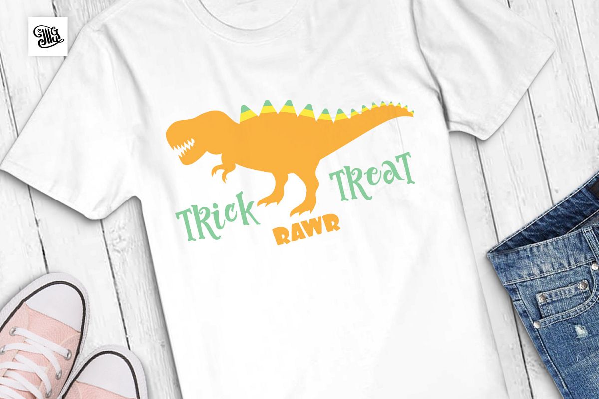 Trick Rawr Treat - Halloween dinosaur example image 1