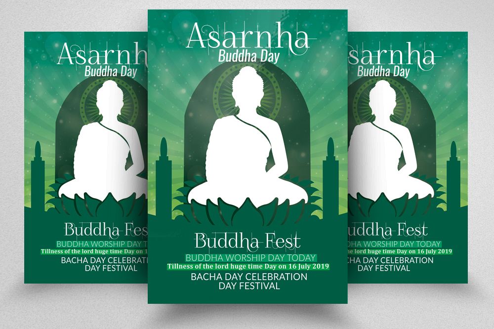 Asarnha Bucha Flyer Template example image 1