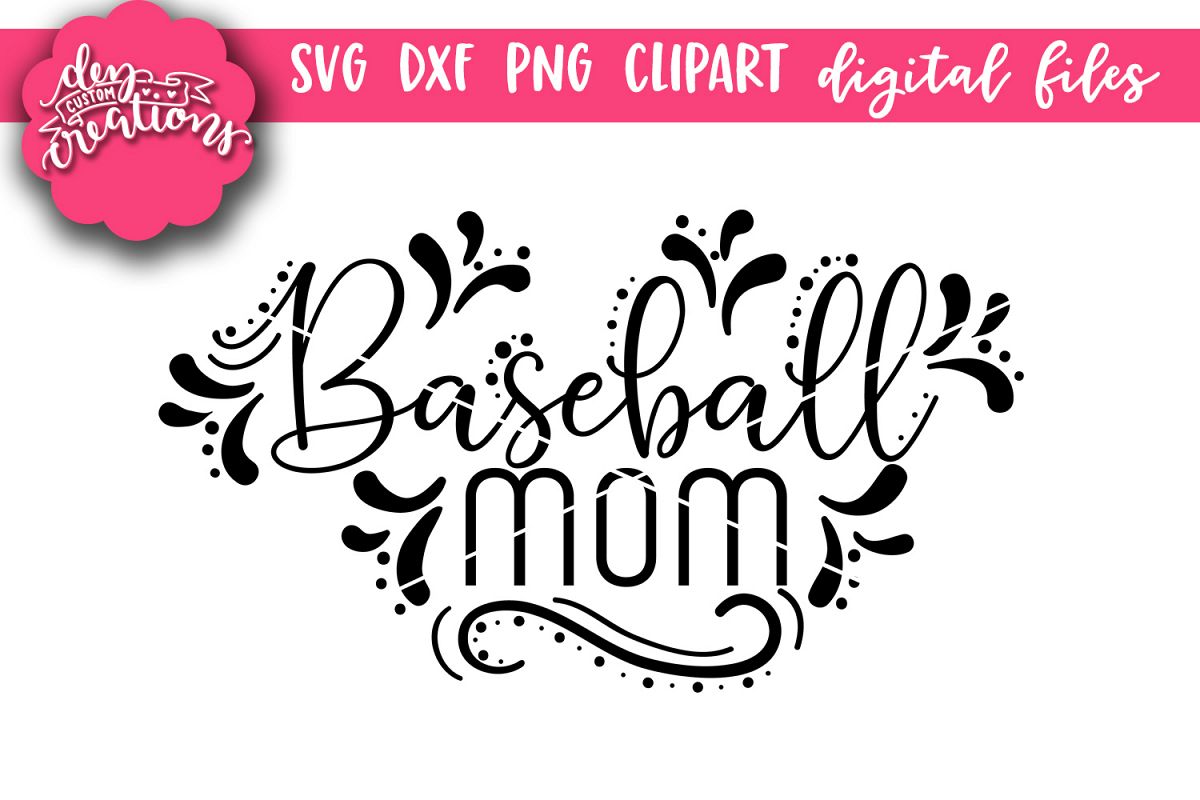 Baseball Mom - SVG DXF PNG digital Cut Files example image 1