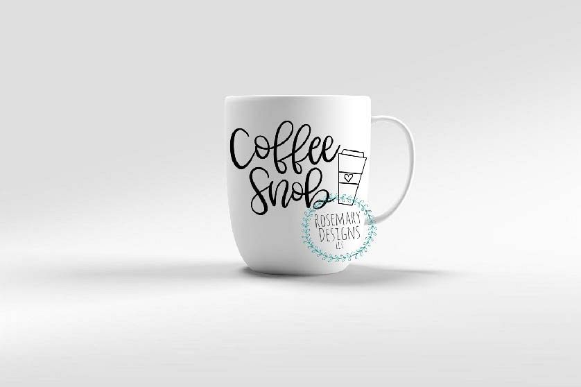 Coffee Snob Hand lettered SVG example image 1