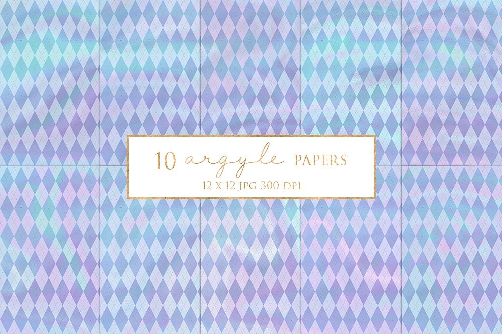 10 Pretty Argyle Magical Digital Papers example image 1