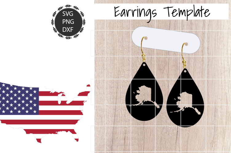 Earrings Template - Alaska Teardrop Earrings Svg example image 1