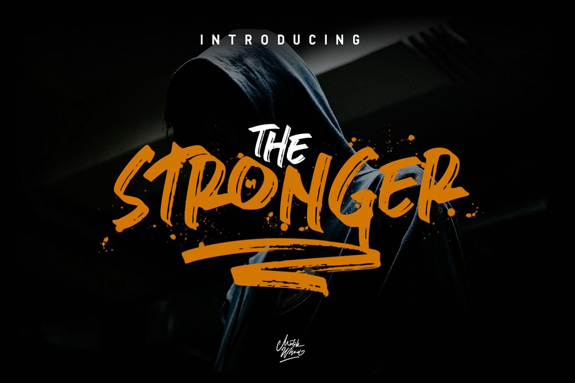 Stronger- urban brush font example image 1