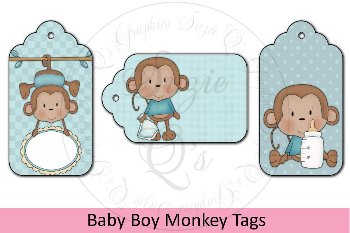 Baby Boy Monkey Tags example image 1