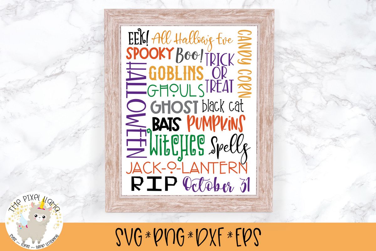 Halloween Subway Word Art SVG Cut File example image 1