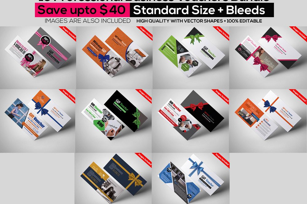 10 Business Vouchers Templates Bundle example image 1