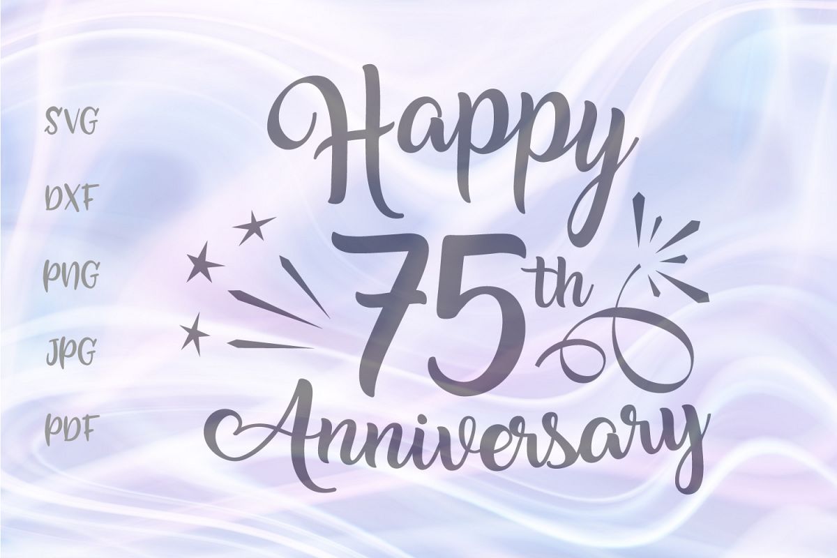 Happy 75th Anniversary Seventy Five Year Diamond Wed Sign example image 1