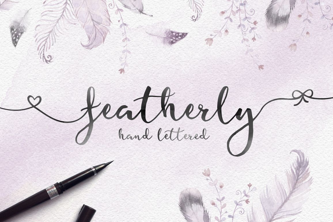 Featherly hand lettered example image 1