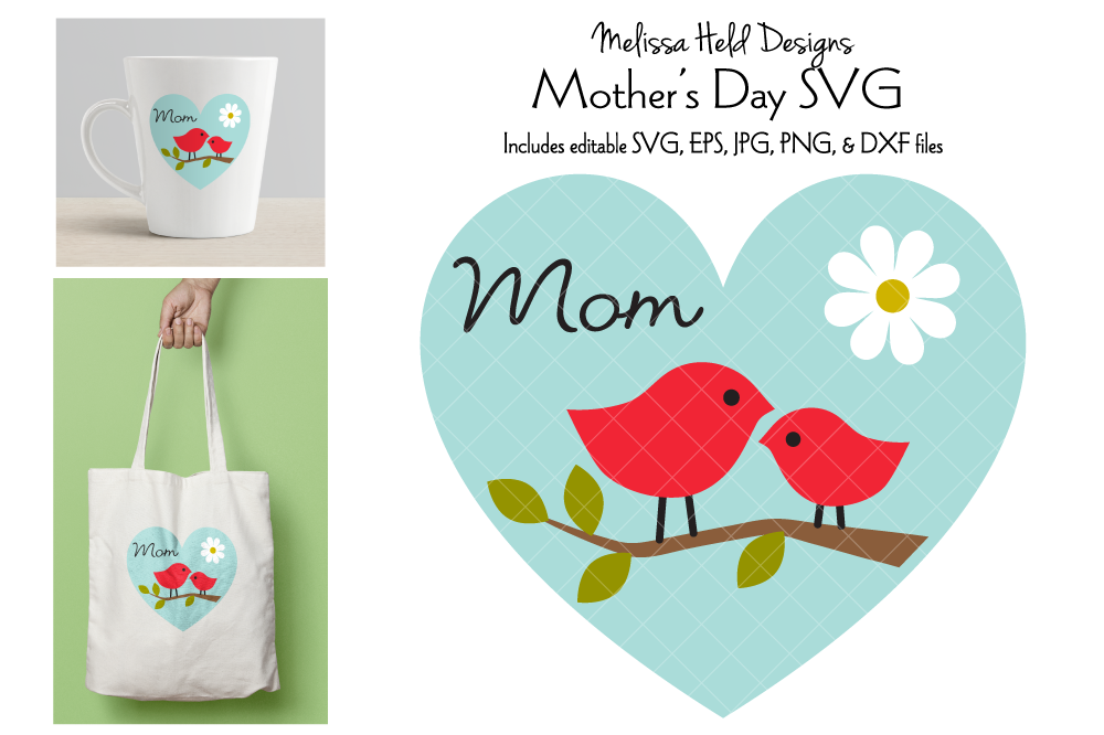 Mothers Day Graphic with Birds on Branch example image 1