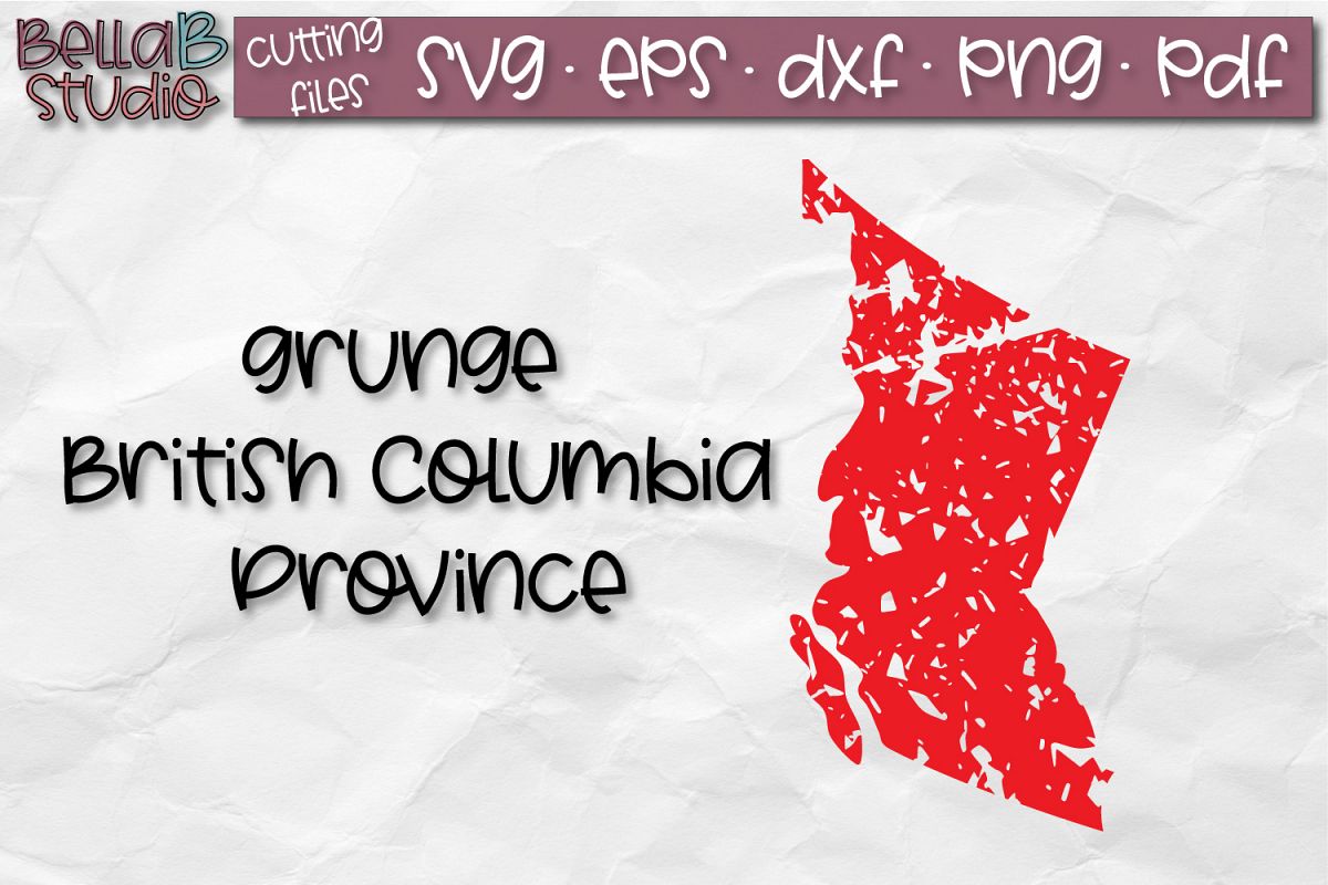 British Columbia SVG, Canada SVG, Canadian SVG, Distressed example image 1