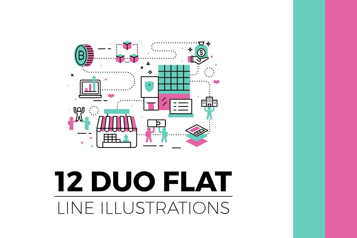 Flat Line Web Banner Illustration V3 example image 1