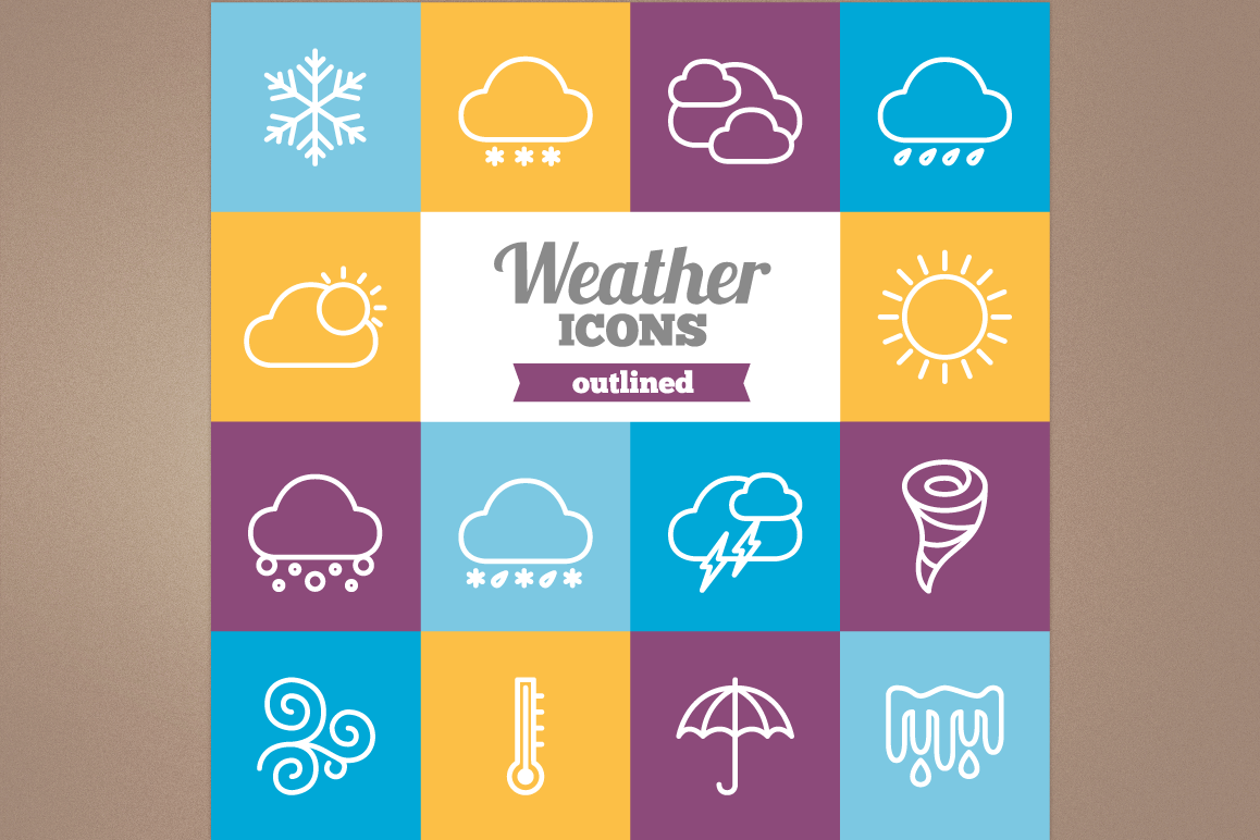 Outlined Weather Icons example image 1
