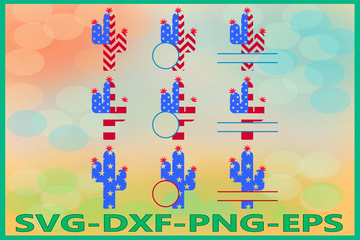 Cactus 4th of July svg,, American Flag 4th of July SVG example image 1