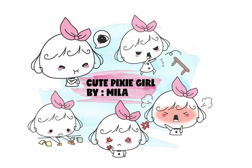 KAWAII GIRL CLIPART BUNDLE PNG example image 1