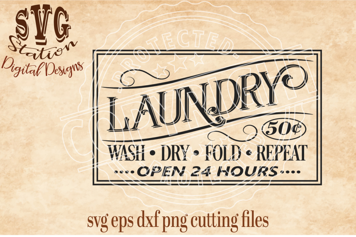 Vintage Laundry Cut File example image 1