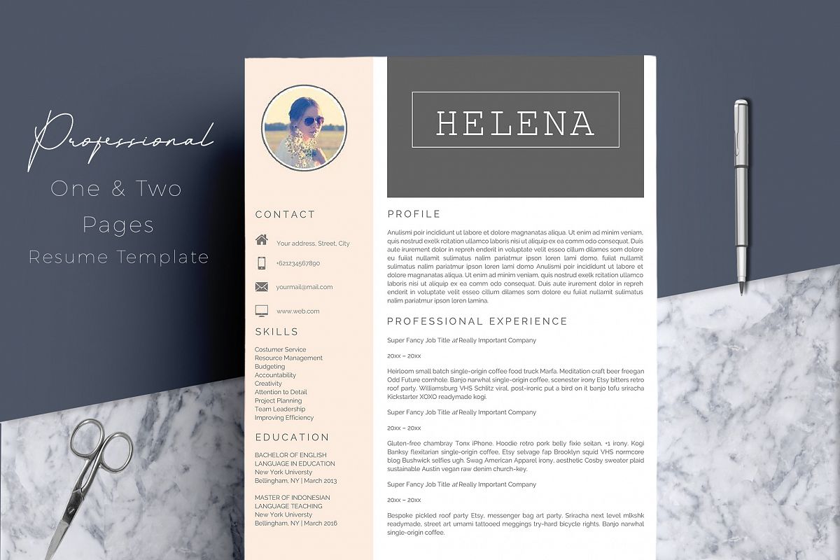 Professional Resume Template CV 4 Pages example image 1