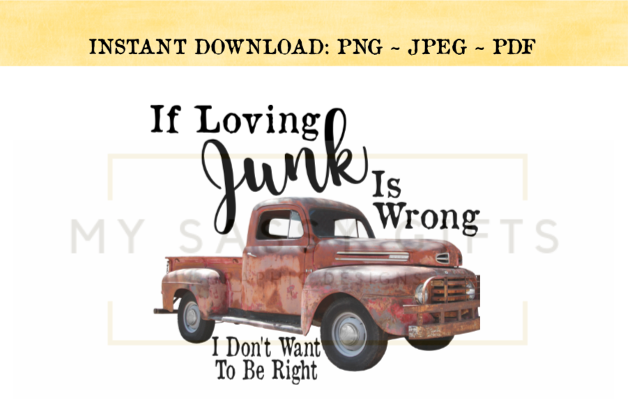 Vintage Junking Vintage Antique Picking Red Truck PNG Clip example image 1