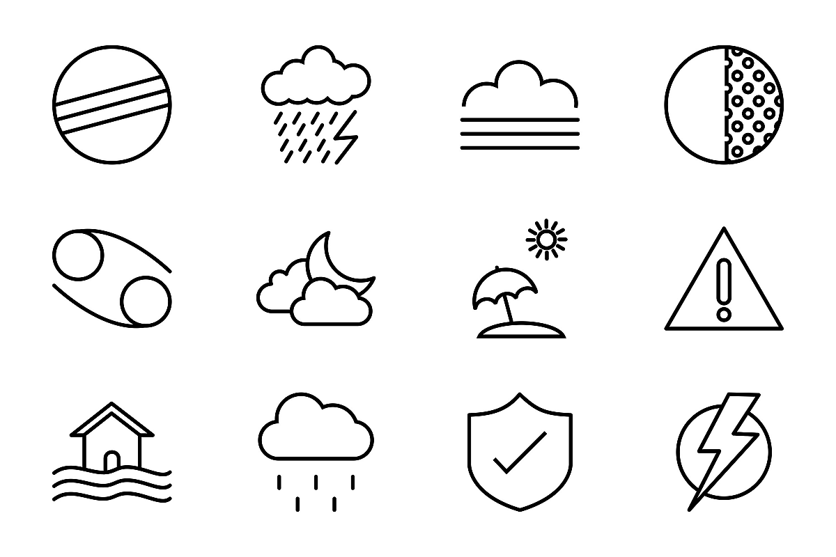 Set Of Weather And Season Icons example image 1