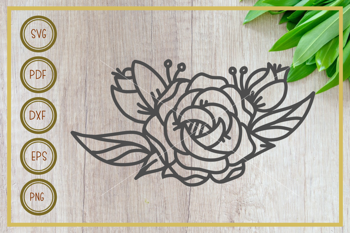 Flower svg, single rose, instant download, cut file example image 1