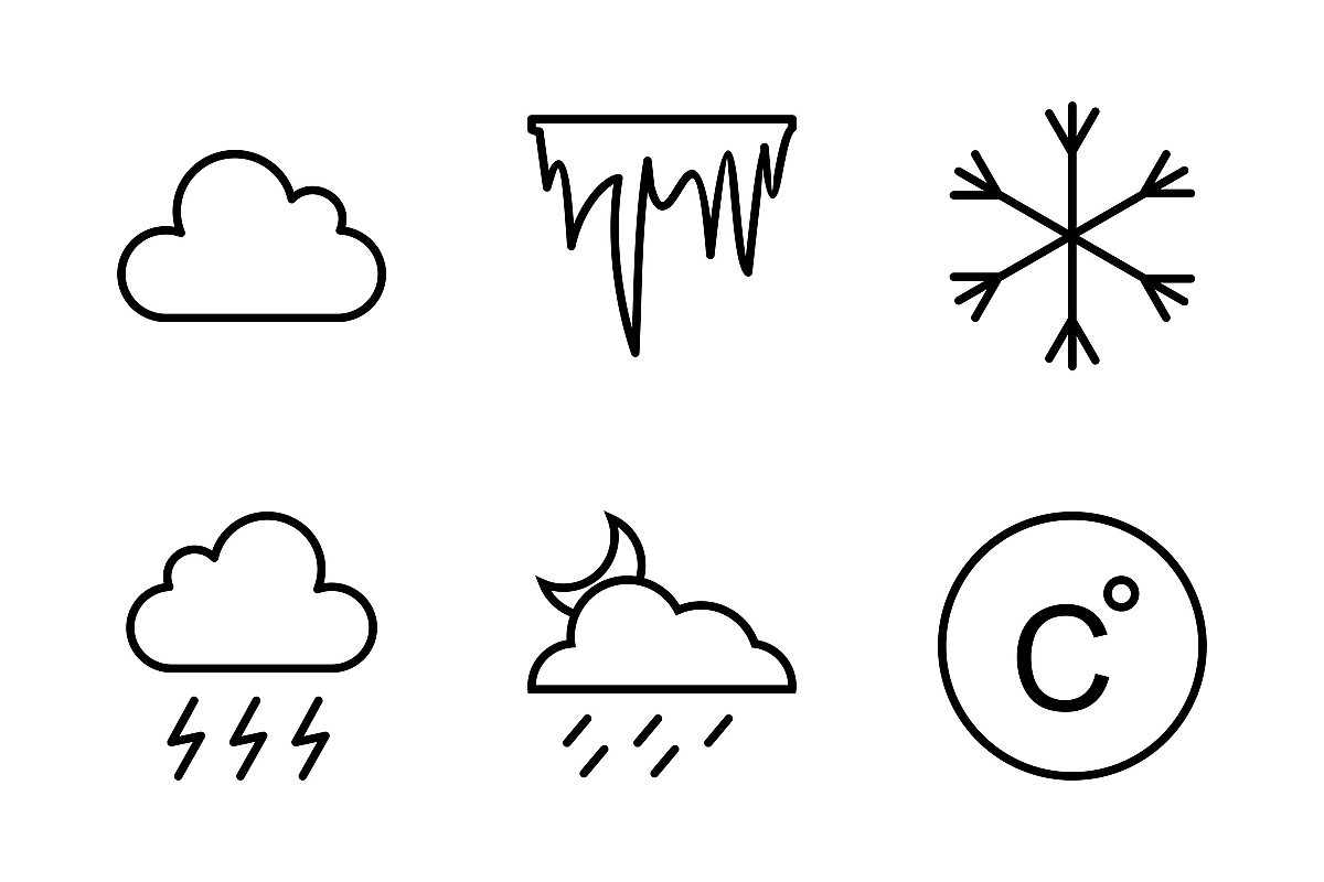 Set Of Weather And Season Icons example image 1