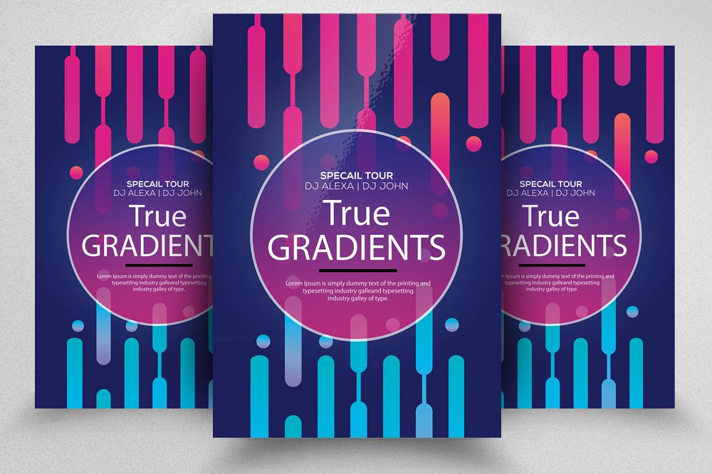 Gradient Electro Party Flyer Template example image 1