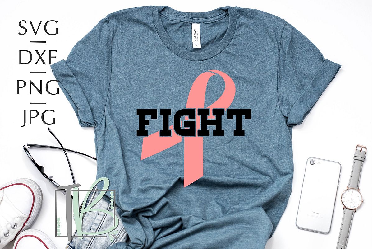 Breast Cancer SVG, Fight SVG, Pink Ribbon SVG example image 1