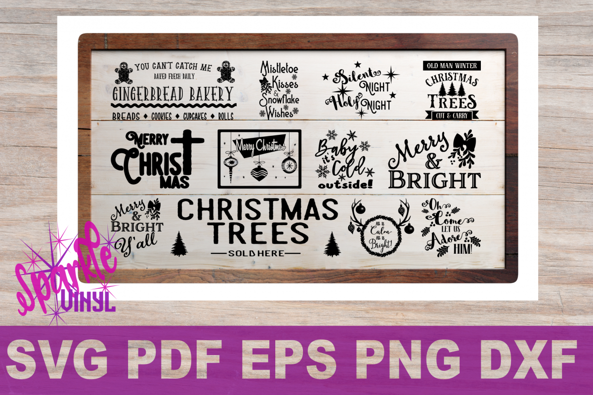 Download Svg Christmas Sign Stencil Bundle printable svg dxf png ...