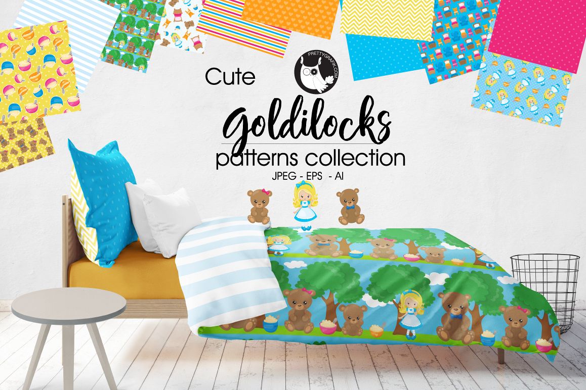 GOLDILOCKS , digital papers example image 1