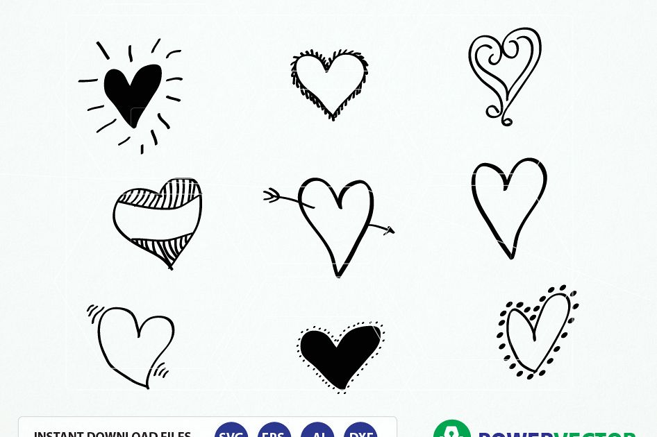 Download Hand Drawn Hearts. Hearts Svg Cut Files | Design Bundles