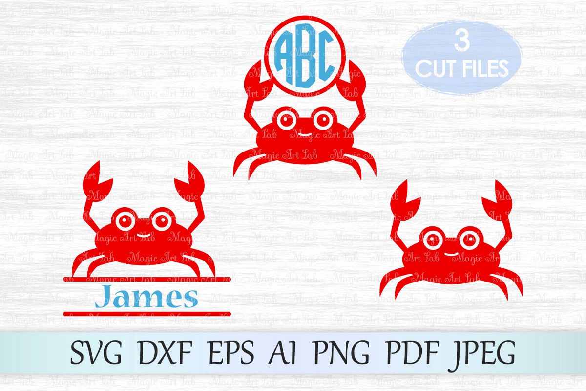 Download Crab svg file, Crab monogram svg, Funny crab cut file ...