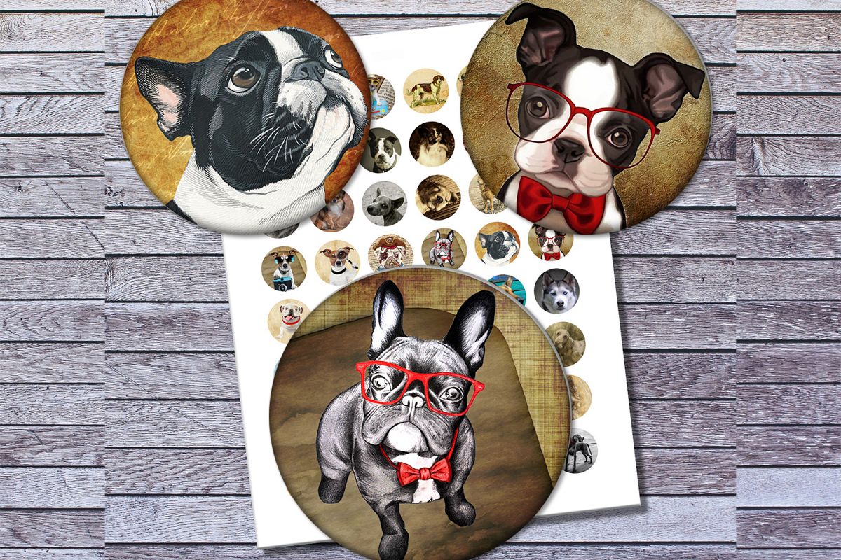 Vintage Dogs, Dogs Images, Digital Collage Sheet, Printables example image 1