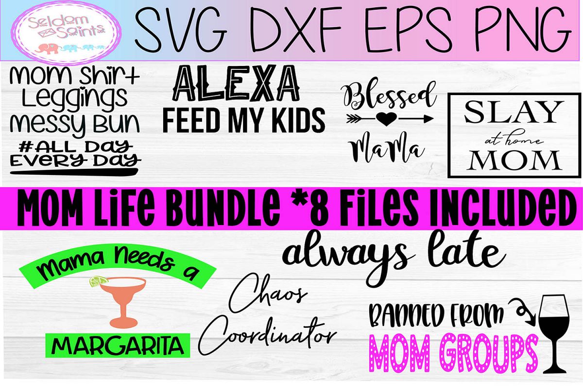Mom Life Bundle SVG PNG DXF EPS example image 1