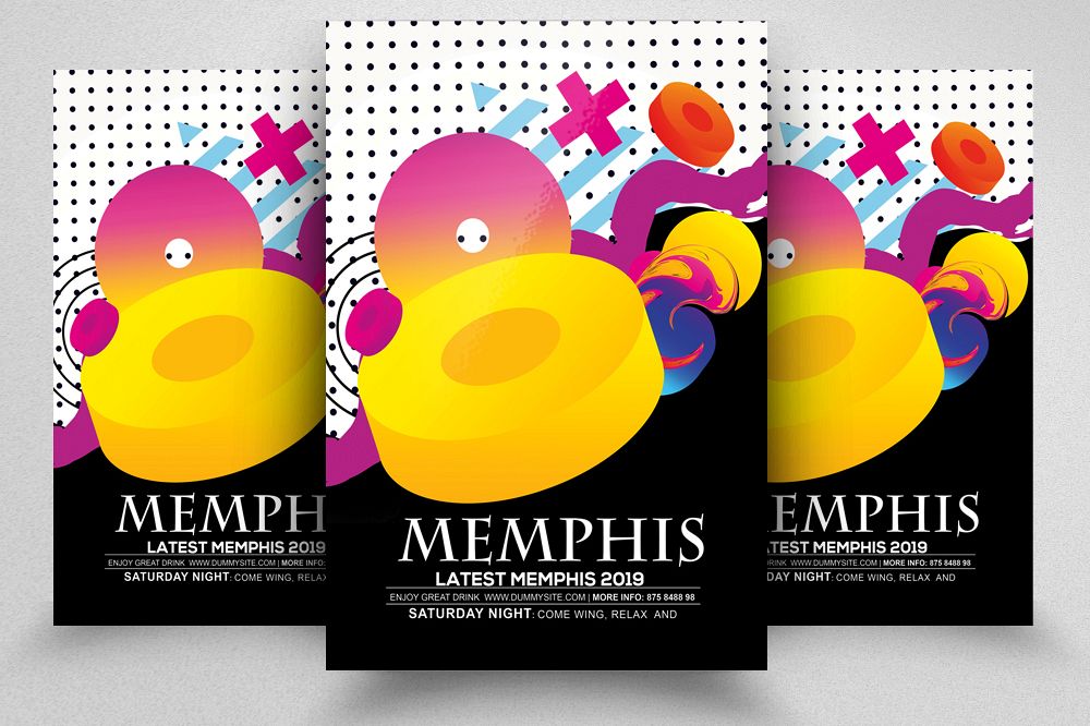 Abstract Memphis Flyer Template example image 1