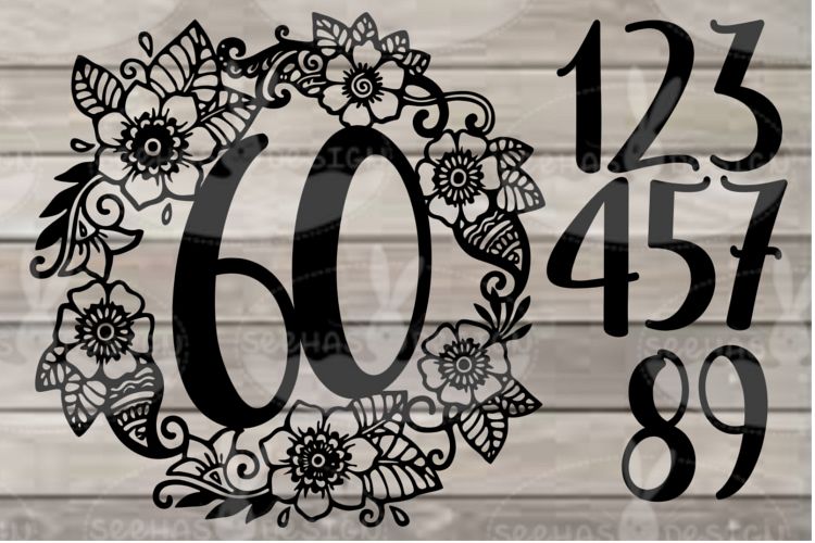 1-0 flower wreath SVG PDF EPS Files example image 1
