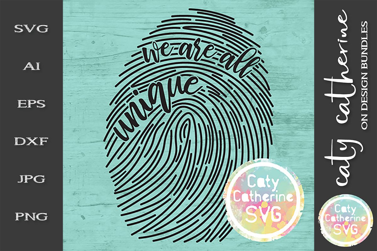 We Are All Unique Fingerprint SVG Cut File example image 1