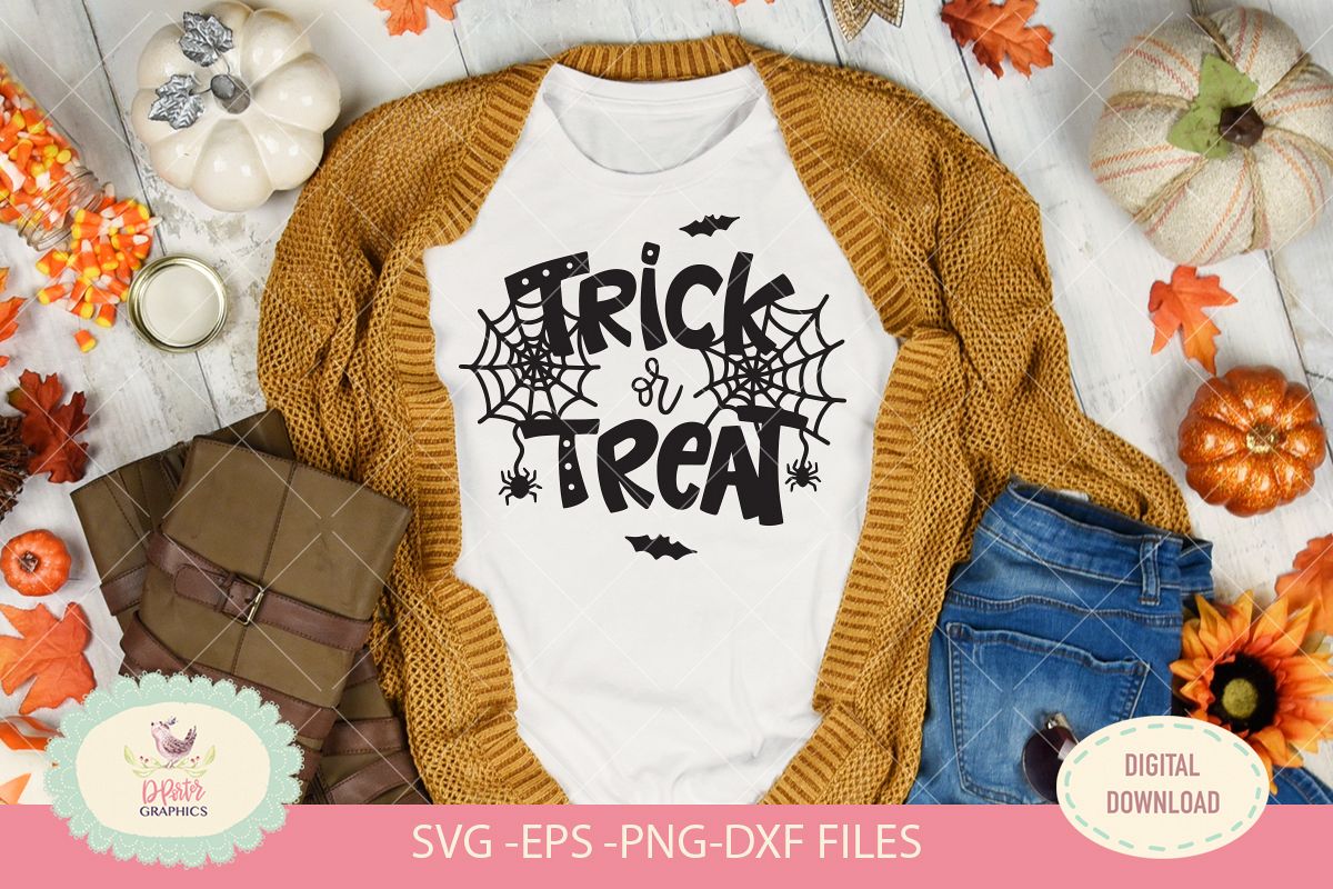 Trick or treat SVG, cut files, halloween svg example image 1