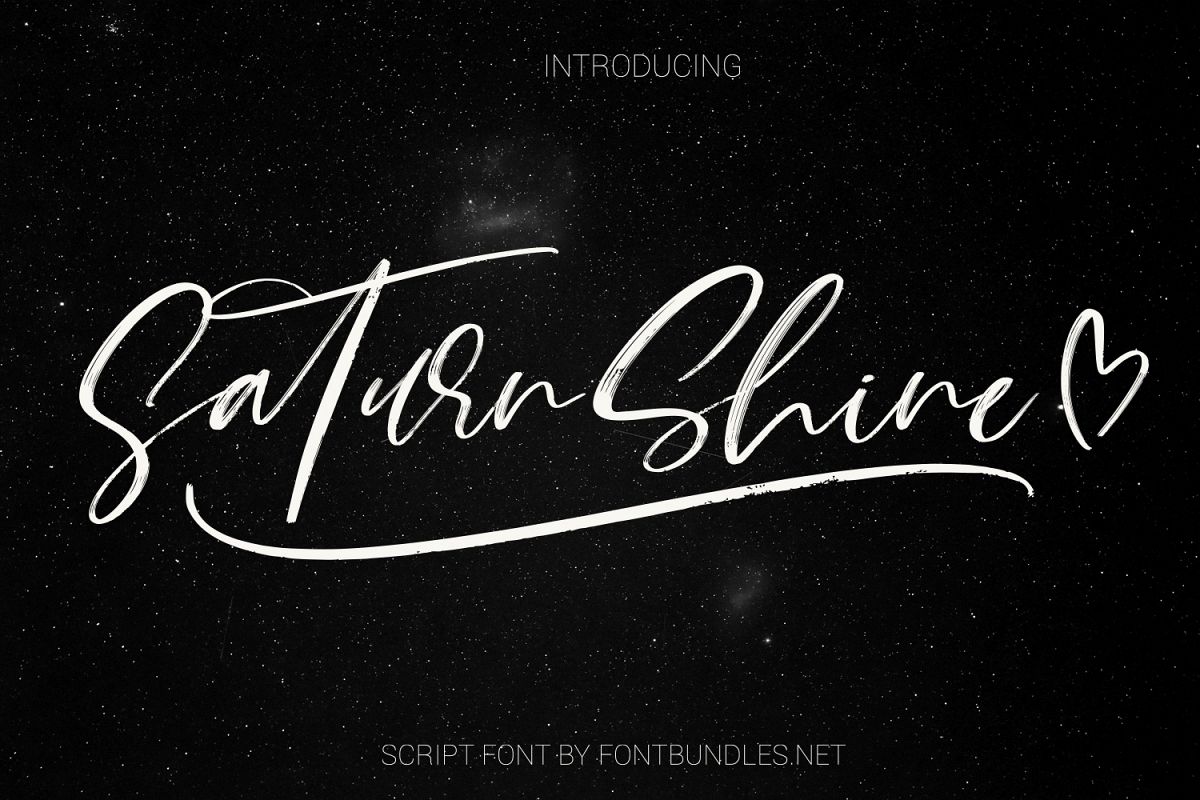 Saturn Shine. Textured script font example image 1