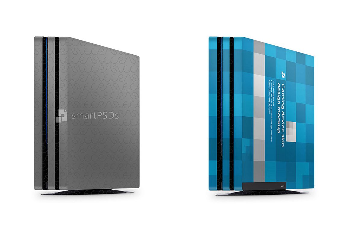 Download PS4 Pro Console Skin Design Template- 3 Views